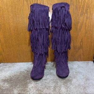 Charming Charlie’s Purple Fringe Boots